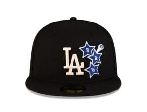 Bricks And Wood x Los Angeles Dodgers Black 59Fifty Fitted Hat by Bricks And Wood x MLB x New Era Front