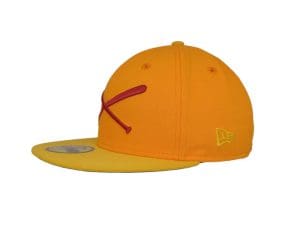 Crossed Bats Logo Sunshine 59Fifty Fitted Hat by JustFitteds x New Era Left