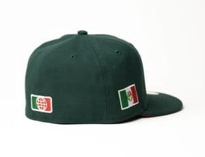 Limited Forest Green Red Mexico Flag 59Fifty Fitted Hat by 1LoveIE x New Era Back