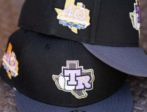 Texas Rangers 40th Anniversary Black Graphite 59Fifty Fitted Hat by MLB x New Era Patch