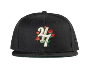 24/7 Rose Black 59Fifty Fitted Hat by Westside Love x New Era Front