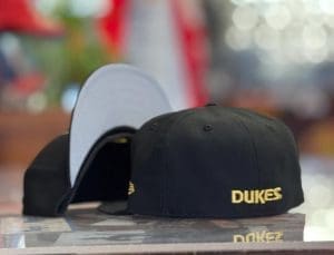 Albuquerque Dukes Black And Gold 59Fifty Fitted Hat by MiLB x New Era Back