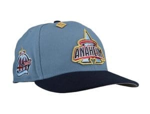 Anaheim Angels Halo 40th Anny Blue Navy Metallic 59Fifty Fitted Hat by MLB x New Era