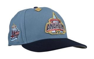 Anaheim Angels Halo 40th Anny Blue Navy Metallic 59Fifty Fitted Hat by MLB x New Era