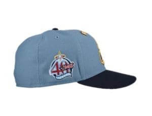 Anaheim Angels Halo 40th Anny Blue Navy Metallic 59Fifty Fitted Hat by MLB x New Era Patch