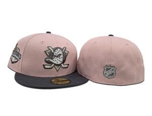 Anaheim Mighty Ducks 2007 Stanley Cup Pink Rouge Graphite 59Fifty Fitted Hat by NHL x New Era Back