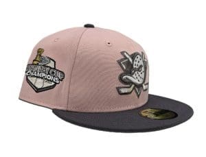 Anaheim Mighty Ducks 2007 Stanley Cup Pink Rouge Graphite 59Fifty Fitted Hat by NHL x New Era Front