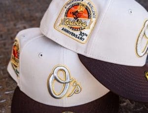 Baltimore Orioles 30th Anniversary Stone Walnut 59Fifty Fitted Hat by MLB x New Era Patch