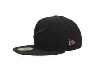 Crossed Bats Logo Quilted Black 59Fifty Fitted Hat by JustFitteds x New Era Left