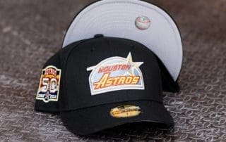 Houston Astros 50th Anniversary Black Grey 59Fifty Fitted Hat by MLB x New Era