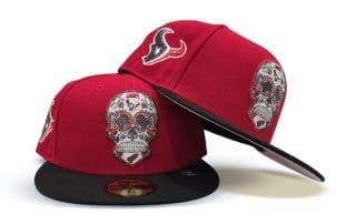 Houston Texans Sugar Skull Red Black 59Fifty Fitted Hat by NFL x New Era