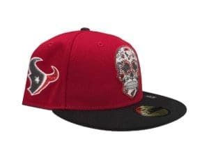 Houston Texans Sugar Skull Red Black 59Fifty Fitted Hat by NFL x New Era Right