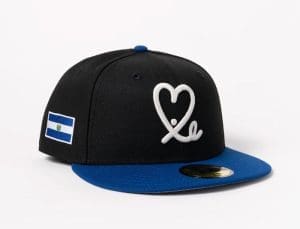 Limited Dark Royal Black El Salvador Flag 59Fifty Fitted Hat by 1LoveIE x New Era