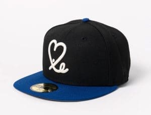 Limited Dark Royal Black El Salvador Flag 59Fifty Fitted Hat by 1LoveIE x New Era Front