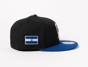 Limited Dark Royal Black El Salvador Flag 59Fifty Fitted Hat by 1LoveIE x New Era Side