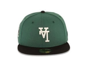 Los Angeles Dodgers Upside Down 60th Anniversary Green Black 59Fifty Fitted Hat by MLB x New Era Front