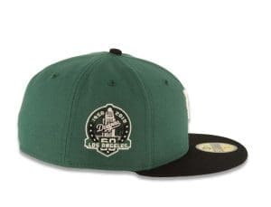 Los Angeles Dodgers Upside Down 60th Anniversary Green Black 59Fifty Fitted Hat by MLB x New Era Patch