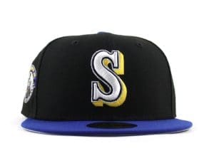 Seattle Mariners Ken Griffey Jr. Black Royal Blue 59Fifty Fitted Hat by MLB x New Era Front