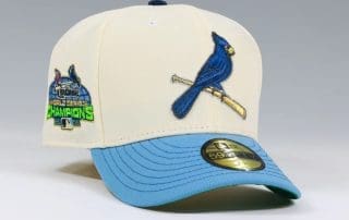 St. Louis Cardinals 2006 World Series Champions Off White Ultra Blue 59Fifty Fitted Hat by MLB x New Era