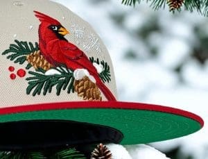 Winter Cardinal Stone Red 59Fifty Fitted Hat by Noble North x New Era Front