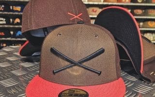 Crossed Bats Logo Walnut Burnt Wood 59Fifty Fitted Hat by JustFitteds x New Era