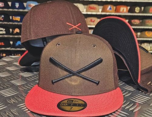 Crossed Bats Logo Walnut Burnt Wood 59Fifty Fitted Hat by JustFitteds x New Era