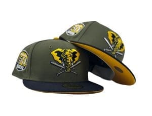 Oakland Athletics 50th Anniversary Taxi Yellow 59Fifty Fitted Hat by MLB x New Era