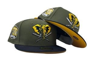 Oakland Athletics 50th Anniversary Taxi Yellow 59Fifty Fitted Hat by MLB x New Era