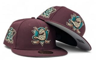 Anaheim Ducks 30th Anniversary Maroon 59Fifty Fitted Hat by NHL x New Era