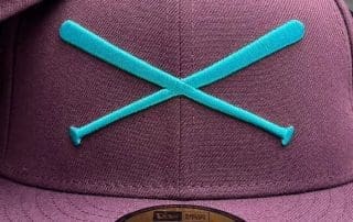 Crossed Bats Logo Burgundy Teal 59Fifty Fitted Hat by JustFitteds x New Era