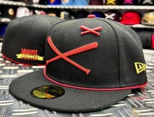 Crossed Bats Logo Heritage Black Red 59Fifty Fitted Hat by JustFitteds x New Era Crossed Bats Logo Heritage Black Red 59Fifty Fitted Hat by JustFitteds x New Era