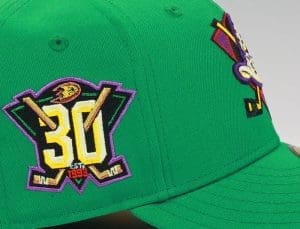 Anaheim Mighty Ducks 30th Anniversary District 5 Solid Green 59Fifty Fitted Hat by NHL x New Era Patch Anaheim Mighty Ducks 30th Anniversary District 5 Solid Green 59Fifty Fitted Hat by NHL x New Era Patch