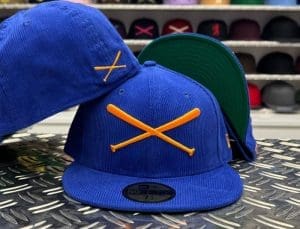 Crossed Bats Logo Corduroy Collection 59Fifty Fitted Hat by JustFitteds x New Era Blue Crossed Bats Logo Corduroy Collection 59Fifty Fitted Hat by JustFitteds x New Era Blue