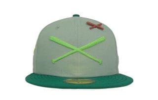 Crossed Bats Logo Green Tea 59Fifty Fitted Hat by JustFitteds x New Era