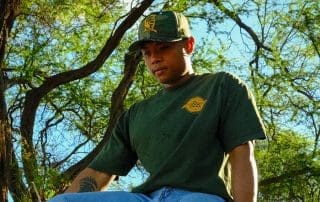 Kamehameha Woodland Camo Yellow 59Fifty Fitted Hat by Fitted Hawaii x New Era