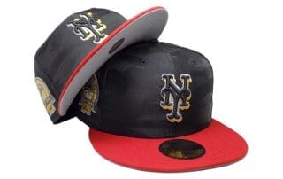 New York Mets Shea Stadium Black Red Gold 59Fifty Fitted Hat by MLB x New Era