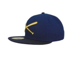 Crossed Bats Logo Oceanside Gold 59Fifty Fitted Hat by JustFitteds x New Era Left Crossed Bats Logo Oceanside Gold 59Fifty Fitted Hat by JustFitteds x New Era Left