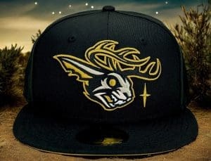 Jackalope Black Old Gold 59Fifty Fitted Hat by Noble North x New Era Front Jackalope Black Old Gold 59Fifty Fitted Hat by Noble North x New Era Front