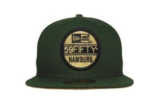 JustFitteds Hamburg Sticker Dark Seaweed 59Fifty Fitted Hat by JustFitteds x New Era