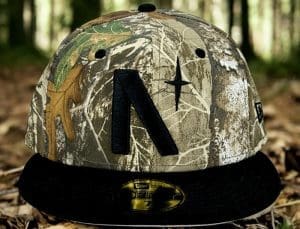 North Star Realtree Edge Black 59Fifty Fitted Hat by Noble North x New Era Front North Star Realtree Edge Black 59Fifty Fitted Hat by Noble North x New Era Front