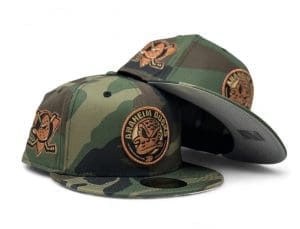 Anaheim Ducks Woodland Camouflage 59Fifty Fitted Hat by NHL x New Era Anaheim Ducks Woodland Camouflage 59Fifty Fitted Hat by NHL x New Era