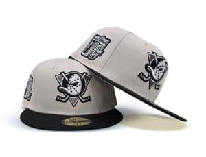 Anaheim Mighty Ducks 10 Years Stone Black 59Fifty Fitted Hat by NHL x New Era Anaheim Mighty Ducks 10 Years Stone Black 59Fifty Fitted Hat by NHL x New Era