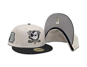 Anaheim Mighty Ducks 10 Years Stone Black 59Fifty Fitted Hat by NHL x New Era Front Anaheim Mighty Ducks 10 Years Stone Black 59Fifty Fitted Hat by NHL x New Era Front