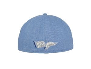 Crossed Bats Logo Light Blue Denim 59Fifty Fitted Hat by JustFitteds x New Era Back Crossed Bats Logo Light Blue Denim 59Fifty Fitted Hat by JustFitteds x New Era Back