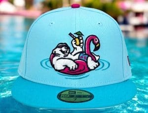 Polar Bear Vacation Chill Blue 2-Tone 59Fifty Fitted Hat by Noble North x New Era Polar Bear Vacation Chill Blue 2-Tone 59Fifty Fitted Hat by Noble North x New Era