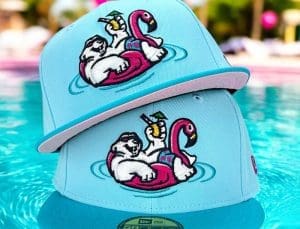 Polar Bear Vacation Chill Blue 2-Tone 59Fifty Fitted Hat by Noble North x New Era Front Polar Bear Vacation Chill Blue 2-Tone 59Fifty Fitted Hat by Noble North x New Era Front