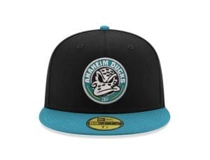 Anaheim Ducks Inaugural Season Black Teal 59Fifty Fitted Hat by NHL x New Era Anaheim Ducks Inaugural Season Black Teal 59Fifty Fitted Hat by NHL x New Era