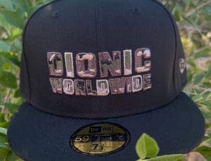 Camo Wordmark 59Fifty Fitted Hat by Dionic x New Era Camo Wordmark 59Fifty Fitted Hat by Dionic x New Era