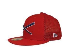 Crossed Bats Logo Trucker Nookie 59Fifty Fitted Hat by JustFitteds x New Era Left Crossed Bats Logo Trucker Nookie 59Fifty Fitted Hat by JustFitteds x New Era Left