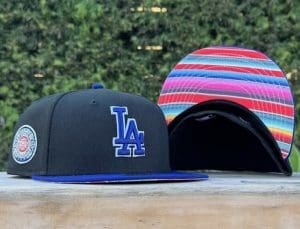 Los Angeles Dodgers Aztec Calendar Black Royal Sarape 59Fifty Fitted Hat by MLB x New Era Los Angeles Dodgers Aztec Calendar Black Royal Sarape 59Fifty Fitted Hat by MLB x New Era